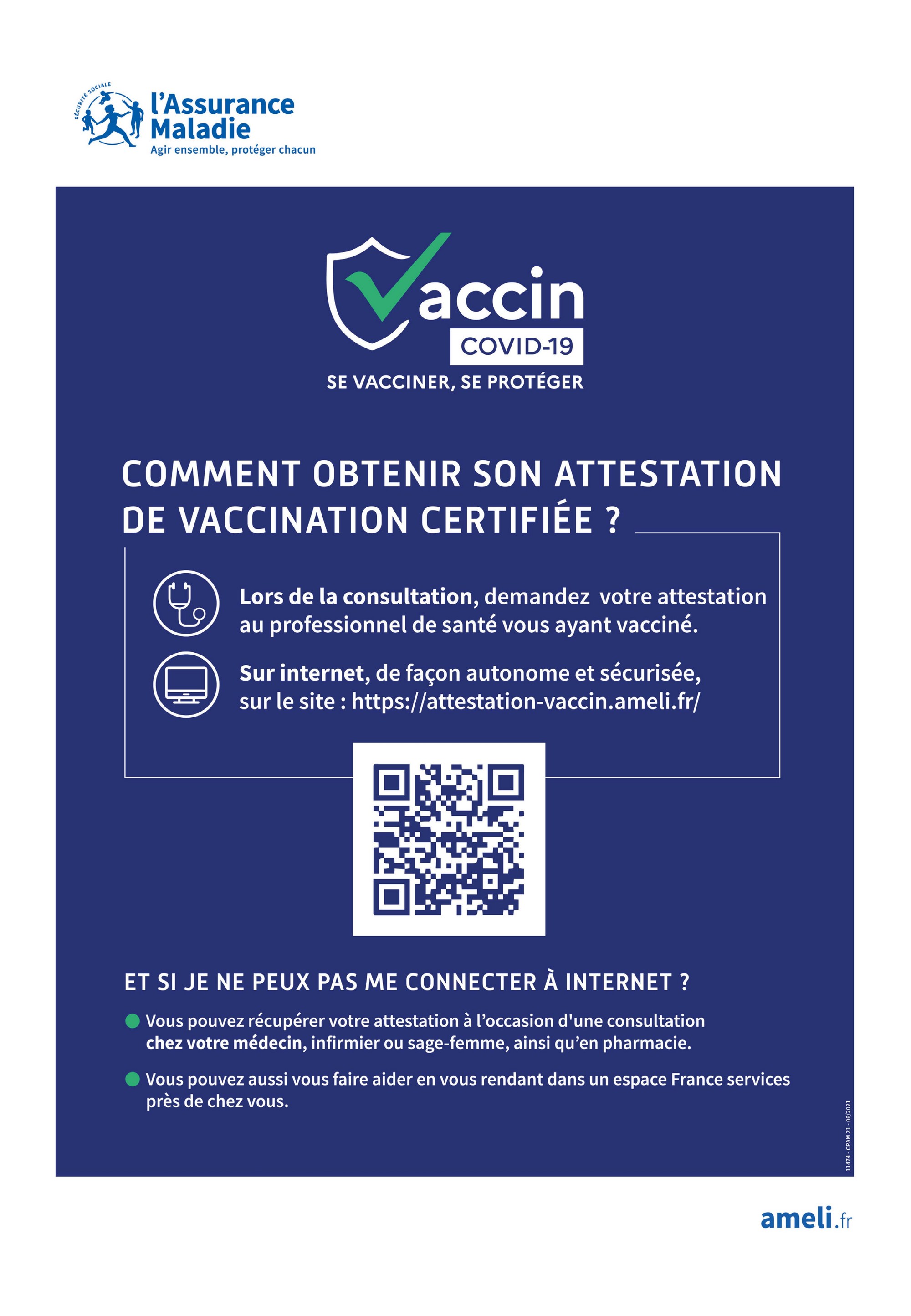 CPAM Affiche Certificat Vaccination 2000